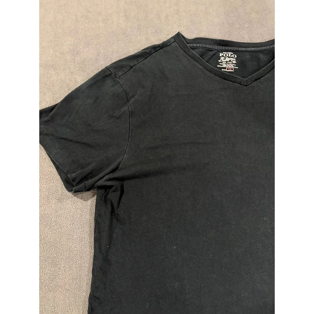 Polo Ralph Lauren T Shirt Mens Medium Black Cotton Embroidered logo Short Sleeve